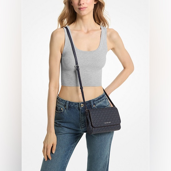 👖NWT Michael Kors Medium Signature Logo Convertible Crossbody Bag 👖 - Picture 6 of 11